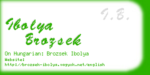 ibolya brozsek business card